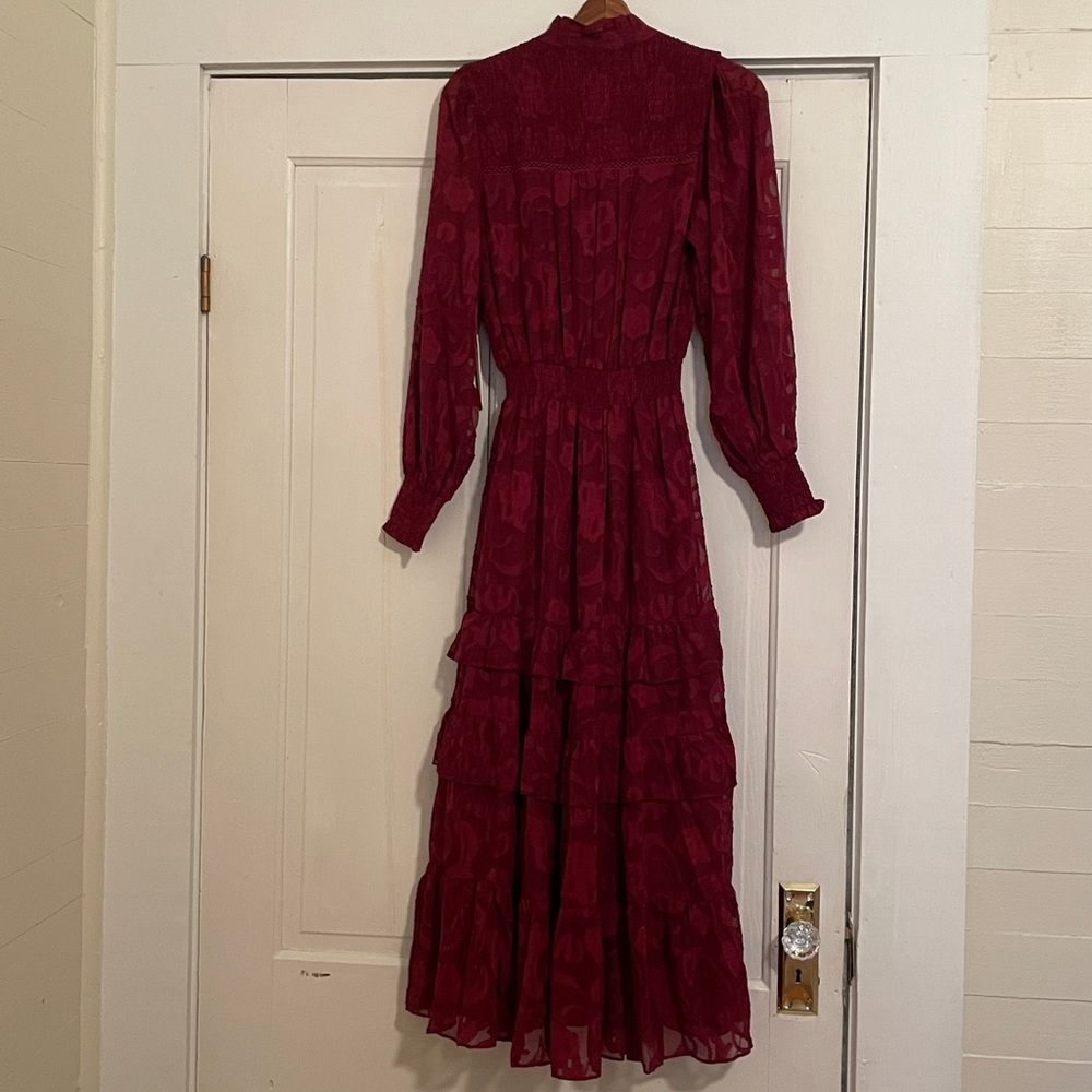 New Bloomingdale’s Aqua Lace Tiered Midi Dress size Small - Picture 10 of 13